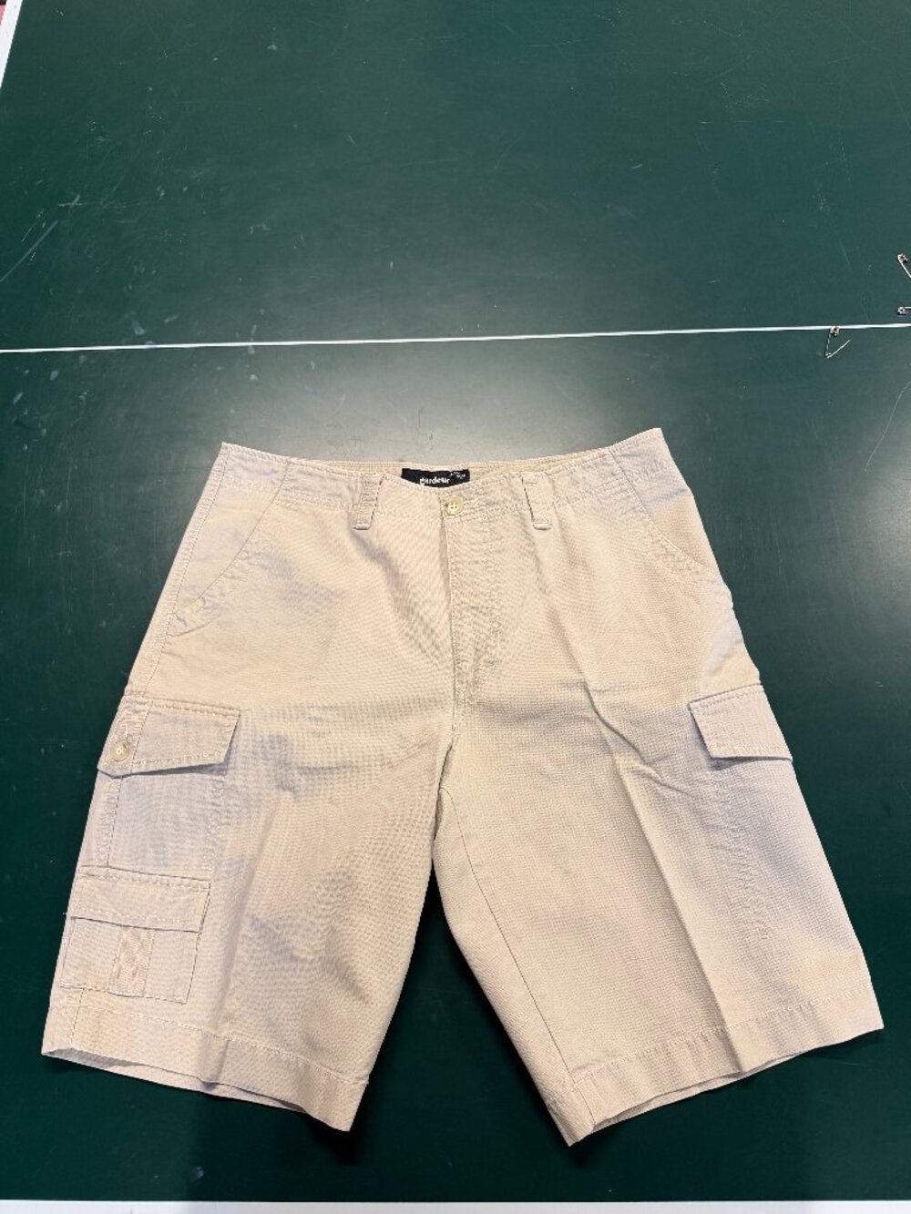 Gardeur Men’s Beige Pinstripe Multi-Pocket Cargo Shorts
